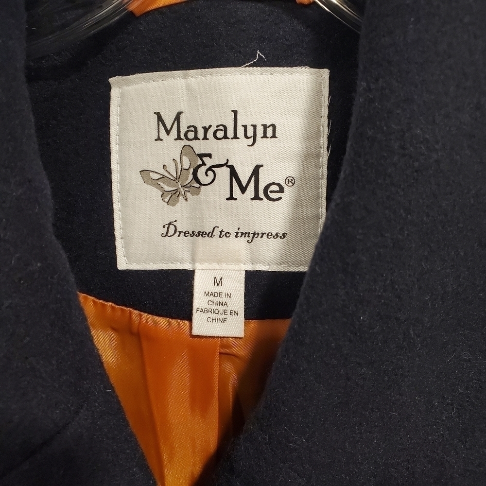 Maralyn & Me Double-Breasted Dark Blue Peacoat Size M - Picture 4 of 5